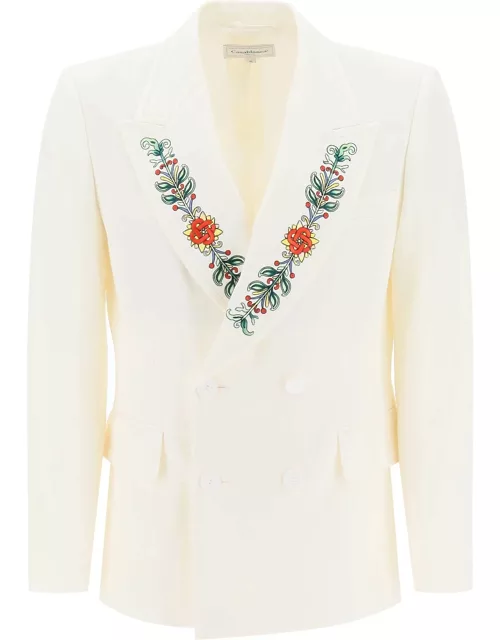 Casablanca Double-breasted Jacket With Embroidered Lape