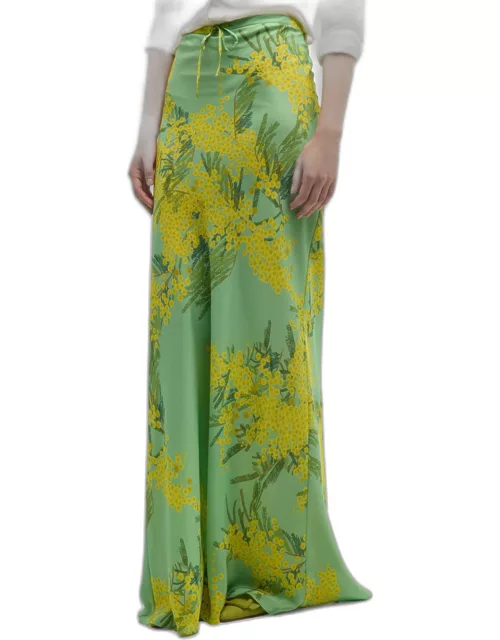 Emily Floral Pull-On Maxi Skirt