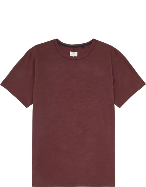 Rag & Bone Flame Slubbed Cotton T-shirt - Burgundy