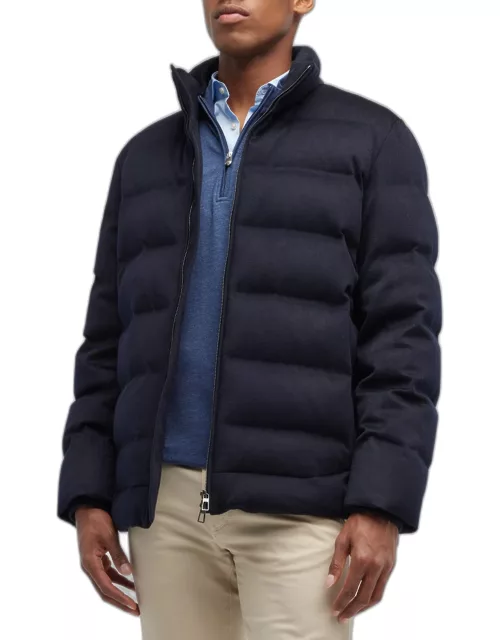 Men's Quilted Down Waterproof Cashmere Storm Jacket