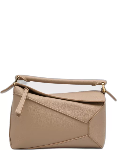 Puzzle Edge Small Top-Handle Bag in Soft Grained Leather