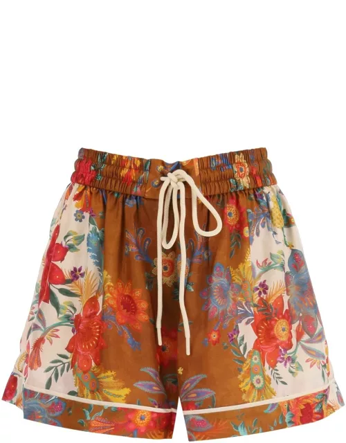 ZIMMERMANN 'GINGER' SHORTS WITH FLORAL MOTIF