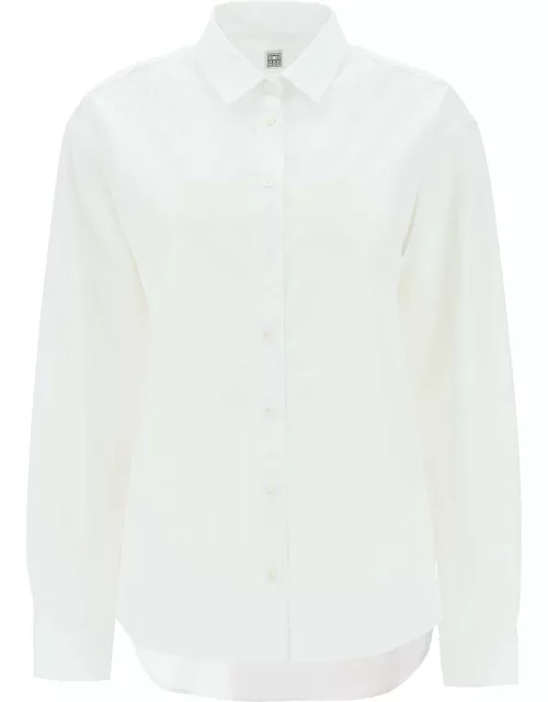 TOTEME logo-embroidered cotton shirt