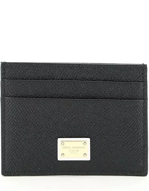 DOLCE & GABBANA leather card holder with logo plaque