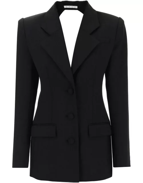 AREA blazer dress with cut-out and crystal