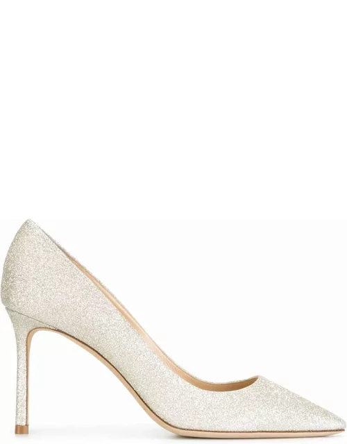 Jimmy Choo romy White Pumps With All-over Glitter Embellishment In Textile Woman