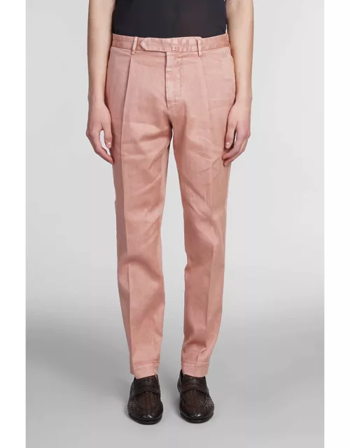 Santaniello Pants In Rose-pink Linen