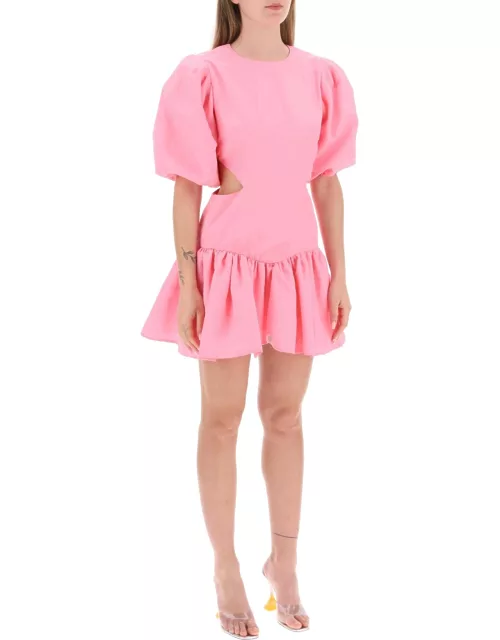 MSGM Mini Dress With Balloon Sleeves And Cut-out
