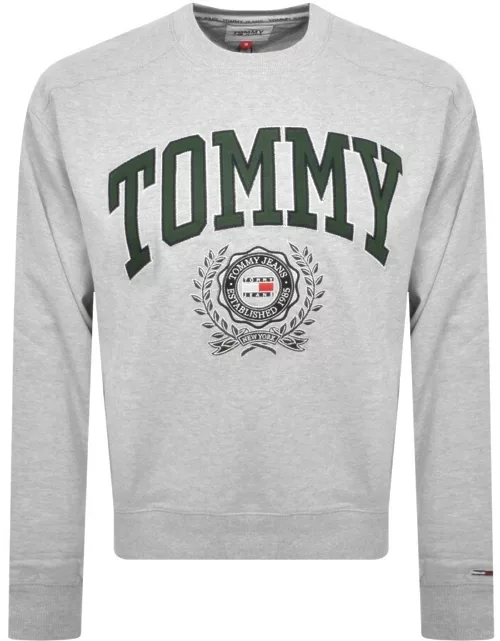Tommy Jeans Boxy College Sweatshirt Grey