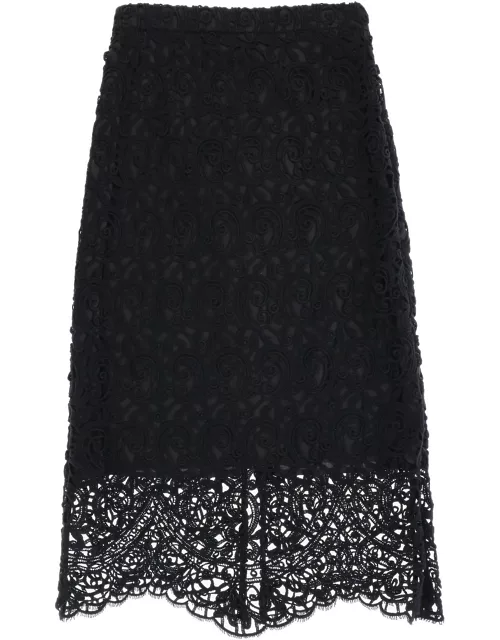 BURBERRY macrame lace pencil skirt