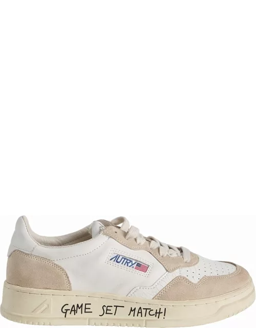 White Game Set Match trainers with suede insert
