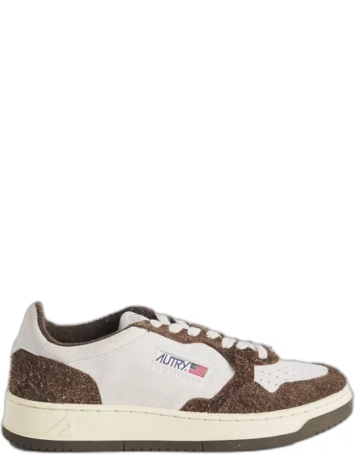 Medalist low white trainers with brown suede insert