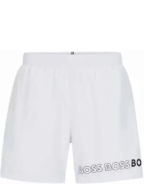 Swim shorts with repeat logos- White Men's Swim Short