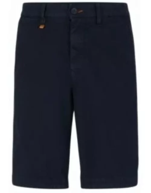 Tapered-fit shorts in a cotton blend- Dark Blue Men's Short
