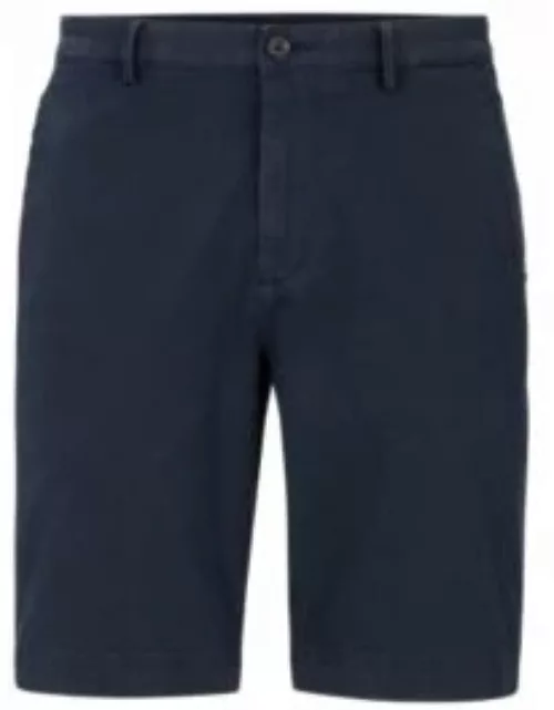 Slim-fit shorts in a cotton blend- Dark Blue Men's Short