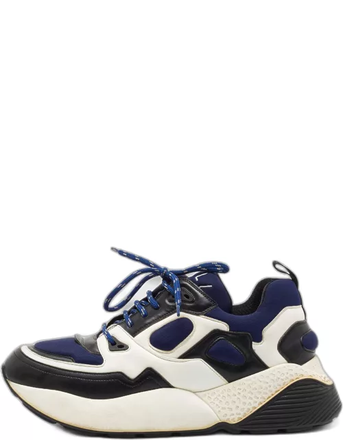 Stella McCartney Blue faux Leather and Fabric chunky Sneaker