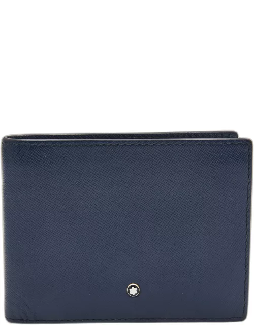 Montblanc Nay Blue Leather Meisterstuck 6CC Bifold Wallet