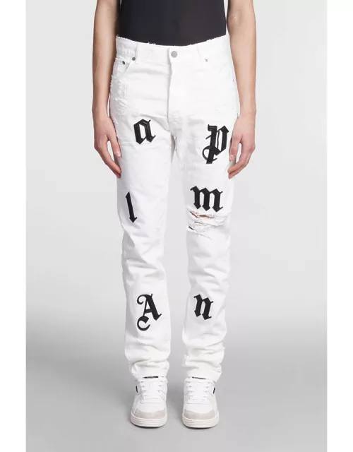 Palm Angels Jeans In White Deni