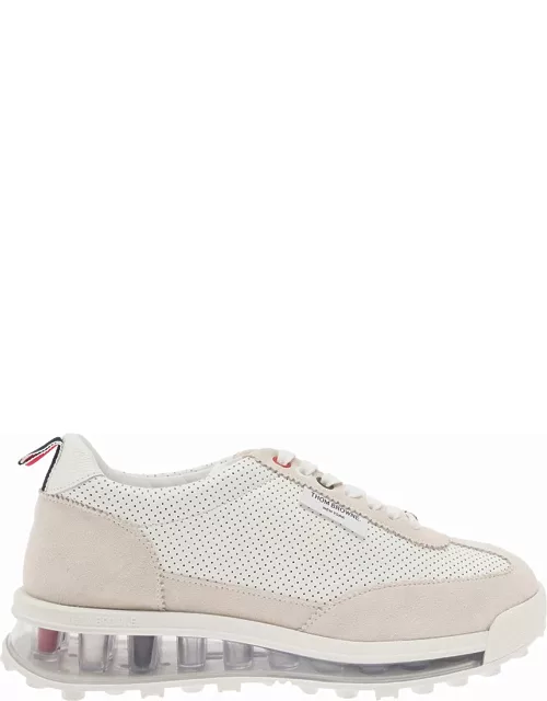 Thom Browne Low Top Tech Sneakers In White Leather Woman