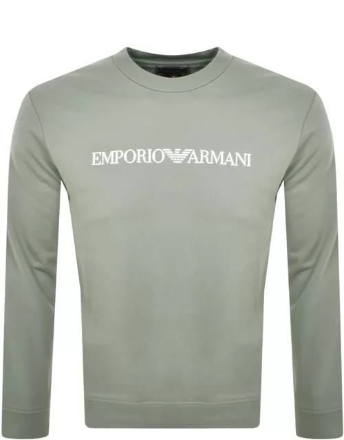 Emporio Armani Crew Neck Logo Sweatshirt Green