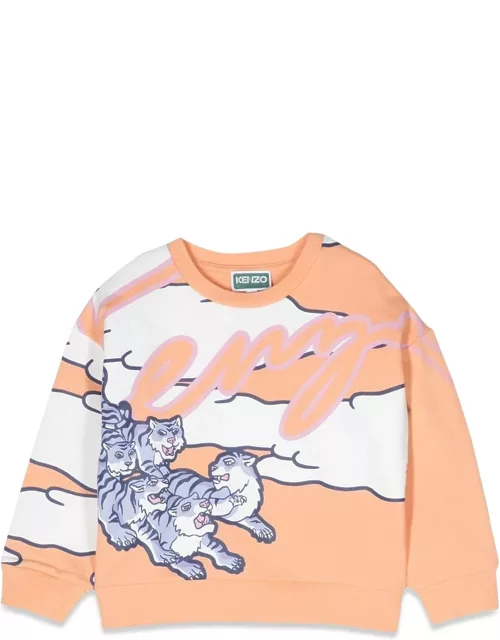kenzo tigers print crewneck sweatshirt