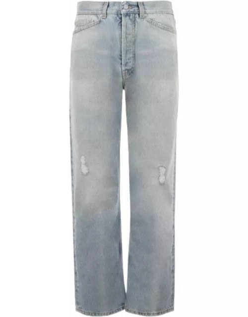 Loose-fit jeans in blue denim with PA monogra