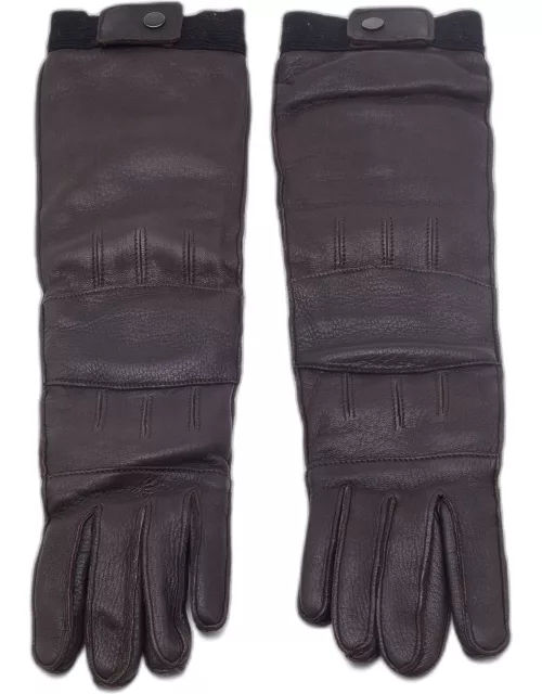 Marni Dark Brown Leather Long Glove