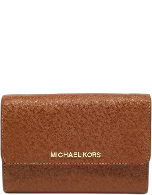 Michael Kors Brown Leather Flap Wallet