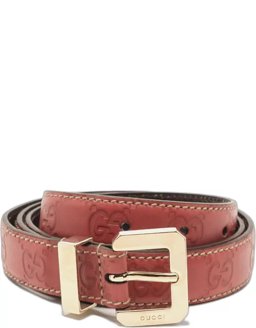 Gucci Mauve Leather Guccissima Belt 95 C