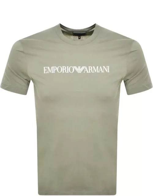 Emporio Armani Crew Neck Logo T Shirt Green