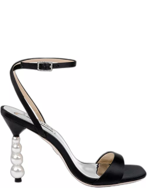 Ivette Satin Ankle-Strap Evening Sandal