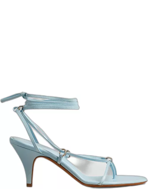 Marion Strappy Leather Ankle-Wrap Sandal