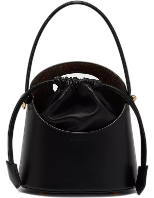 Saturno Drawstring Leather Bucket Bag