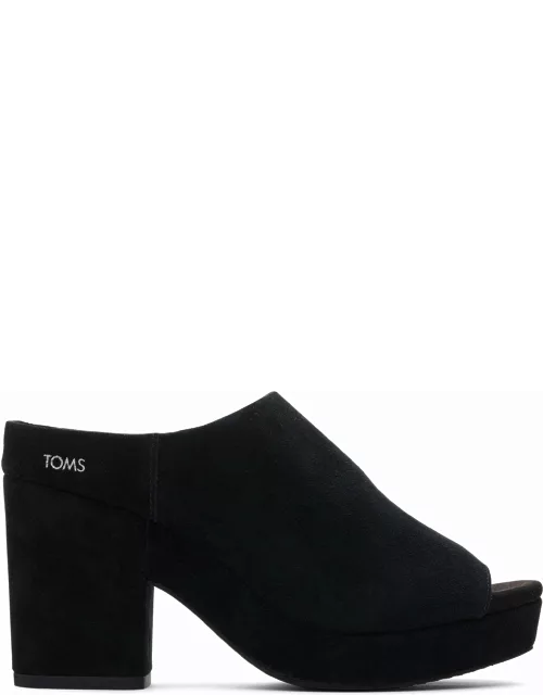 TOMS Women's Black Suede Florence Heel Sandal