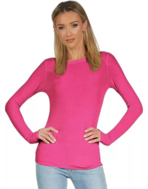 Alick Fitted Tee Bright Pink - Bright Pink