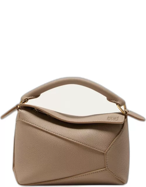 Puzzle Edge Mini Top-Handle Bag in Grained Leather