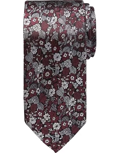 Pronto Uomo Men's Narrow Tie Burg/Char Flora