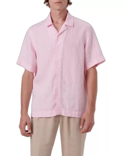Men's Shaped Linen Camp Shirt