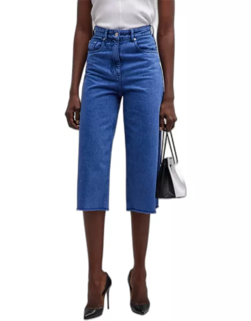 Recycled Denim Culotte Cropped Pant