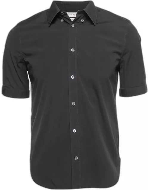 Alexander McQueen Black Cotton Half Sleeve Shirt