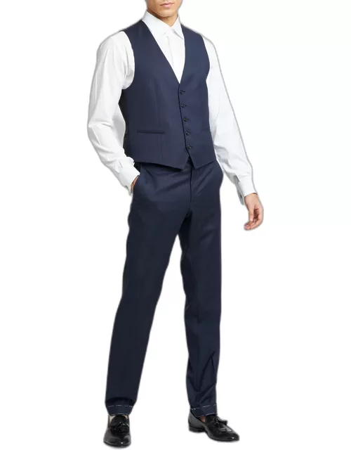 Men's Navy Steep Twill Three-Piece Suit