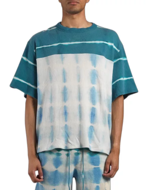 Men's Tie-Dye Knit Football Jersey T-Shirt