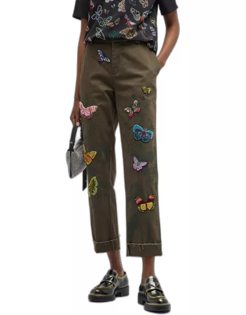 Millions Of Butterflies Straight-Leg Ankle Chino