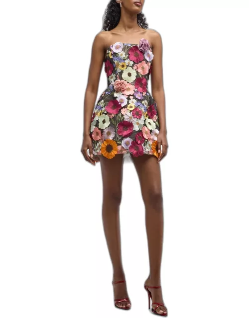 Bouquet Maraya Strapless Applique Mini Dres