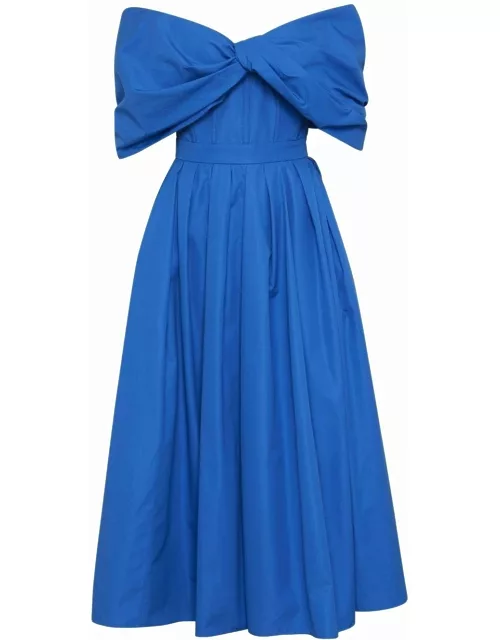 Blue midi dress with bow