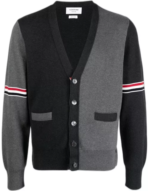 Cardigan with grey colour-block design