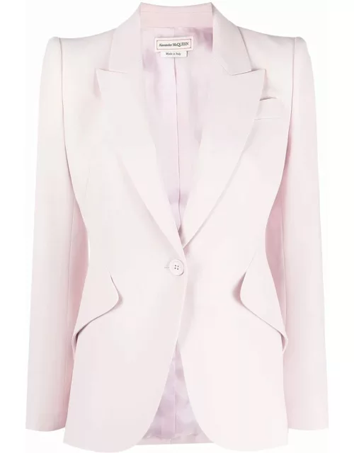 Pink single-breasted blazer