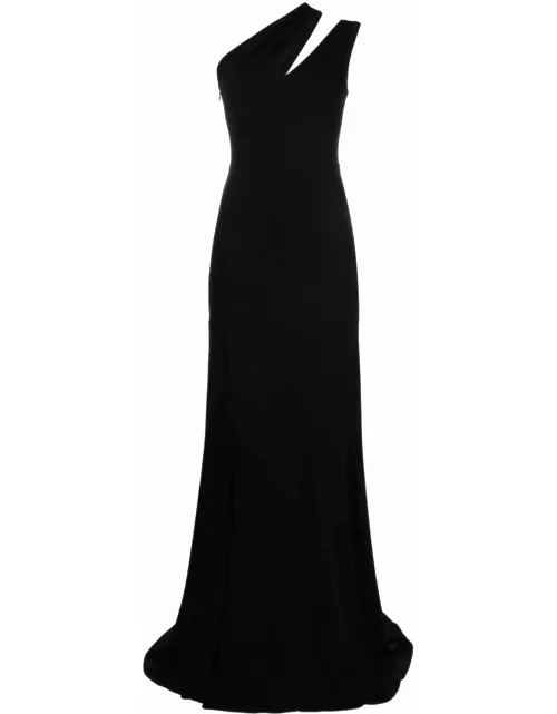 Black one-shoulder long dres