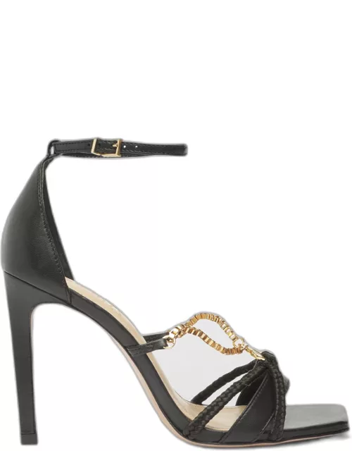 Silvie Chain Leather Ankle-Strap Sandal