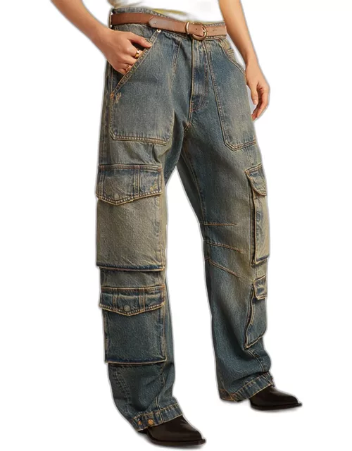 Low-Rise Wide-Leg Cargo Jean